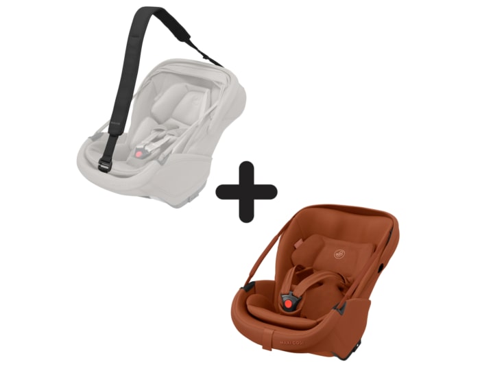 MCBS84418541002_2025_maxicosi_carseat_coralslideprocarrystrap_copper_carrierghosted_3qrtleft
